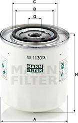 Mann-Filter W 1130/3 - Масляний фільтр autocars.com.ua