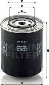 Mann-Filter W 1140 - Масляний фільтр autocars.com.ua