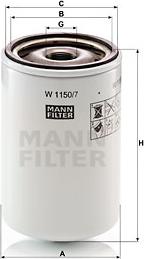 Mann-Filter W 1150/7 - Масляний фільтр autocars.com.ua