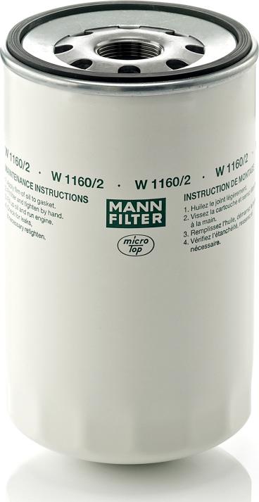 Mann-Filter W 1160/2 - Масляний фільтр autocars.com.ua