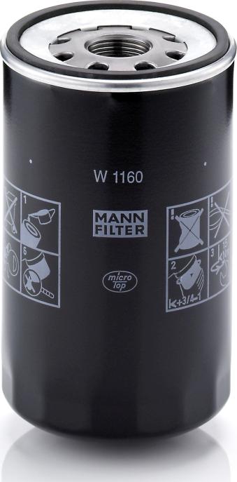 Mann-Filter W 1160 - Масляний фільтр autocars.com.ua