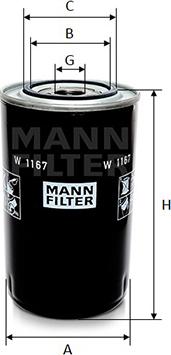 Mann-Filter W 1167 - Масляний фільтр autocars.com.ua