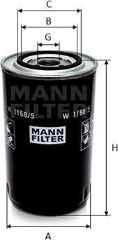 Mann-Filter W 1168/5 - Масляний фільтр autocars.com.ua