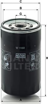 Mann-Filter W 1168 - Масляний фільтр autocars.com.ua