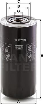 Mann-Filter W 1170/15 - Масляный фильтр autodnr.net