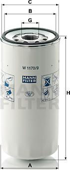 Mann-Filter W 1170/9 - Масляний фільтр autocars.com.ua