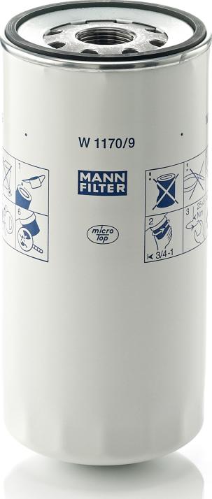 Mann-Filter W 1170/9 - Масляний фільтр autocars.com.ua