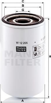 Mann-Filter W 12 205 - Масляний фільтр autocars.com.ua