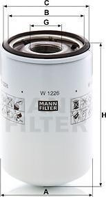 Mann-Filter W 1226 - Фільтр, Гідравлічна система приводу робочого устаткування autocars.com.ua
