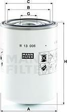 Mann-Filter W 13 006 - Фільтр, Гідравлічна система приводу робочого устаткування autocars.com.ua