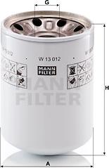 Mann-Filter W 13 012 - W13012     MANN Фільтр масла autocars.com.ua