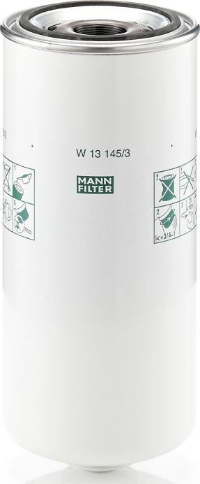 Mann-Filter W 13 145/3 - Масляний фільтр autocars.com.ua