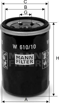 Mann-Filter W 610/10 - Масляний фільтр autocars.com.ua