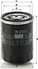 Mann-Filter W 610/1 - Масляный фильтр autodnr.net