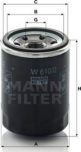 Mann-Filter W 610/2 - Масляний фільтр autocars.com.ua