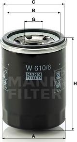 Mann-Filter W 610/6 - Масляный фильтр avtokuzovplus.com.ua