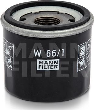 Mann-Filter W 66/1 - Масляний фільтр autocars.com.ua