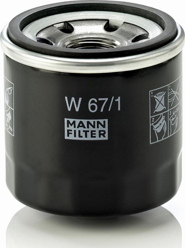 Mann-Filter W 67/1 - Масляний фільтр autocars.com.ua