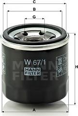Mann-Filter W 67/1 - 0 autocars.com.ua