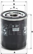 Mann-Filter W 67 - Масляный фильтр avtokuzovplus.com.ua