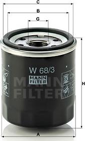 Mann-Filter W 68/3 - Масляний фільтр autocars.com.ua