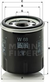 Mann-Filter W 68 - Масляный фильтр autodnr.net