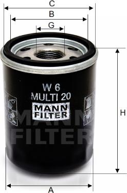 Mann-Filter W 6 MULTI 20 - Масляный фильтр avtokuzovplus.com.ua