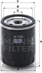 Mann-Filter W 7020 - Масляний фільтр autocars.com.ua