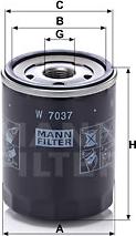 Mann-Filter W 7037 - Масляний фільтр autocars.com.ua