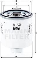 Mann-Filter W 7038 - Масляний фільтр autocars.com.ua
