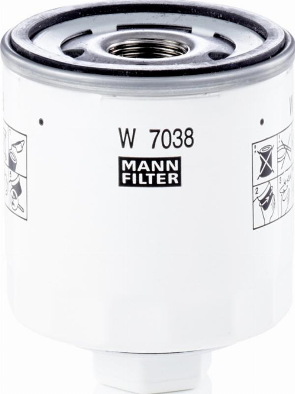 Mann-Filter W 7038 - Масляний фільтр autocars.com.ua