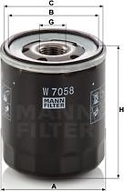 Mann-Filter W 7058 - W7058     MANN   !!заміна для W716-1 Фільтр масла autocars.com.ua