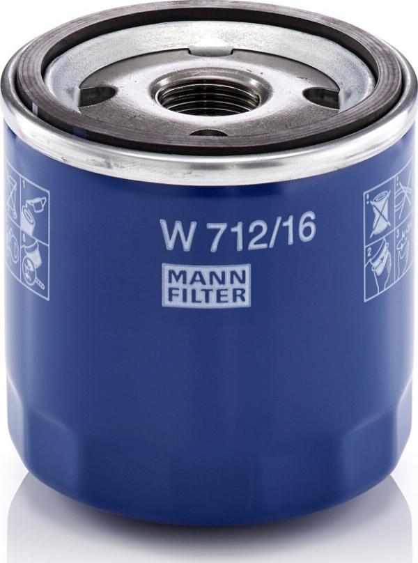 Mann-Filter W 712/16 - Масляний фільтр autocars.com.ua