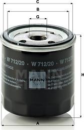 Mann-Filter W 712/20 - Масляный фильтр avtokuzovplus.com.ua