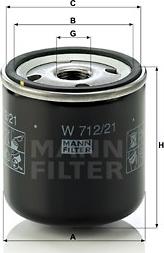 Mann-Filter W 712/21 - Масляный фильтр avtokuzovplus.com.ua