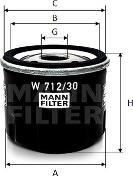 Mann-Filter W 712/30 - Масляний фільтр autocars.com.ua