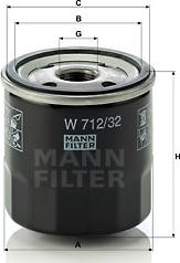 Mann-Filter W 712/32 - Масляний фільтр autocars.com.ua