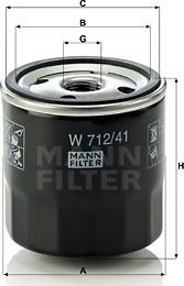 Mann-Filter W 712/41 - Масляный фильтр avtokuzovplus.com.ua
