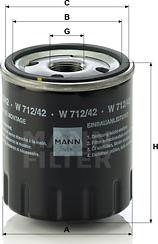 Mann-Filter W 712/42 - Масляный фильтр avtokuzovplus.com.ua