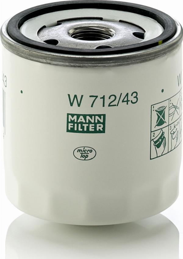 Mann-Filter W 712/43 - Масляний фільтр autocars.com.ua
