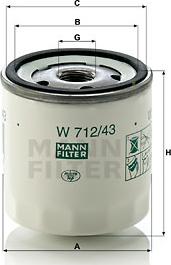 Mann-Filter W 712/43 (10) - Масляный фильтр autodnr.net