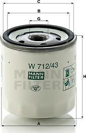 Mann-Filter W 712/43 - Фильтр масл. autodnr.net