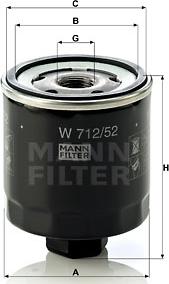 Mann-Filter w712/52 - Масляный фильтр autodnr.net