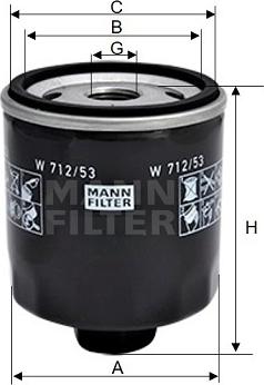 Mann-Filter W 712/53 - Масляный фильтр autodnr.net