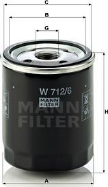 Mann-Filter W 712/6 - Масляный фильтр avtokuzovplus.com.ua