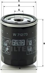 Mann-Filter W 712/73 - Масляный фильтр avtokuzovplus.com.ua