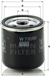 Mann-Filter W 712/80 - Масляный фильтр autodnr.net