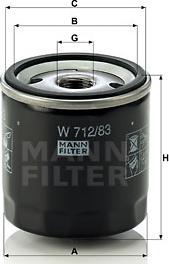 Mann-Filter W 712/83 - Масляный фильтр avtokuzovplus.com.ua
