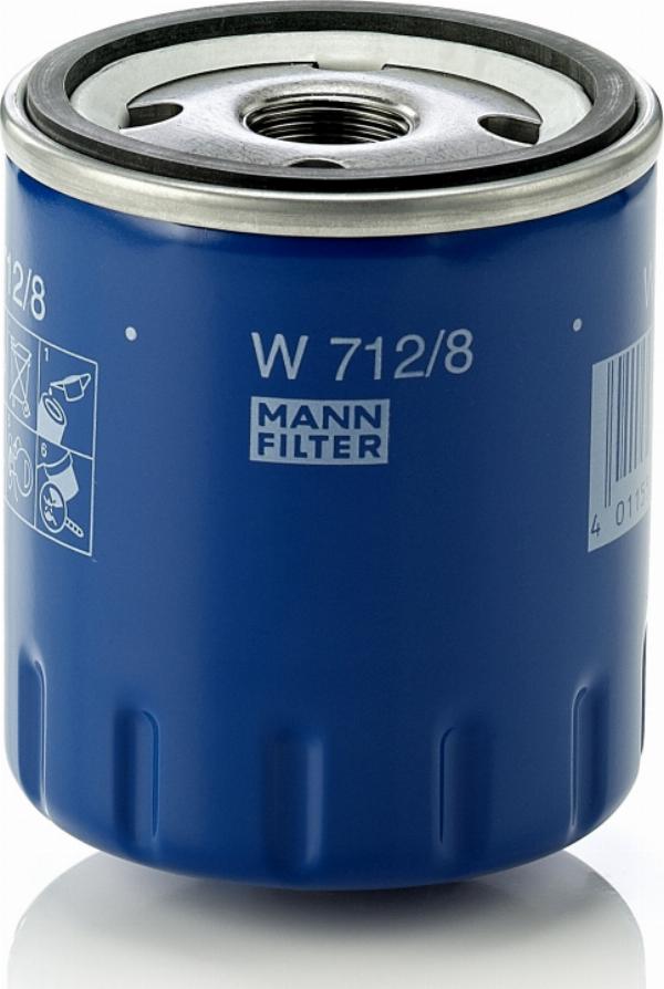 Mann-Filter W 712/8 - Масляний фільтр autocars.com.ua
