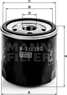 Mann-Filter W 712/92 - Масляный фильтр autodnr.net